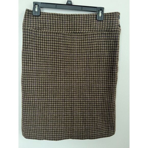 Lauren Ralph Lauren Dresses & Skirts - Lauren Ralph Lauren Exclusive 6 Brown‎ Houndstooth Wool Lined Skirt Office Siren